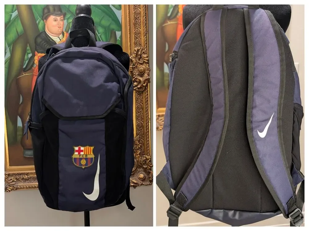 Nike FC Barcelona Shield Soccer Backpack Navy Blue Sports Utility School Bag 8
